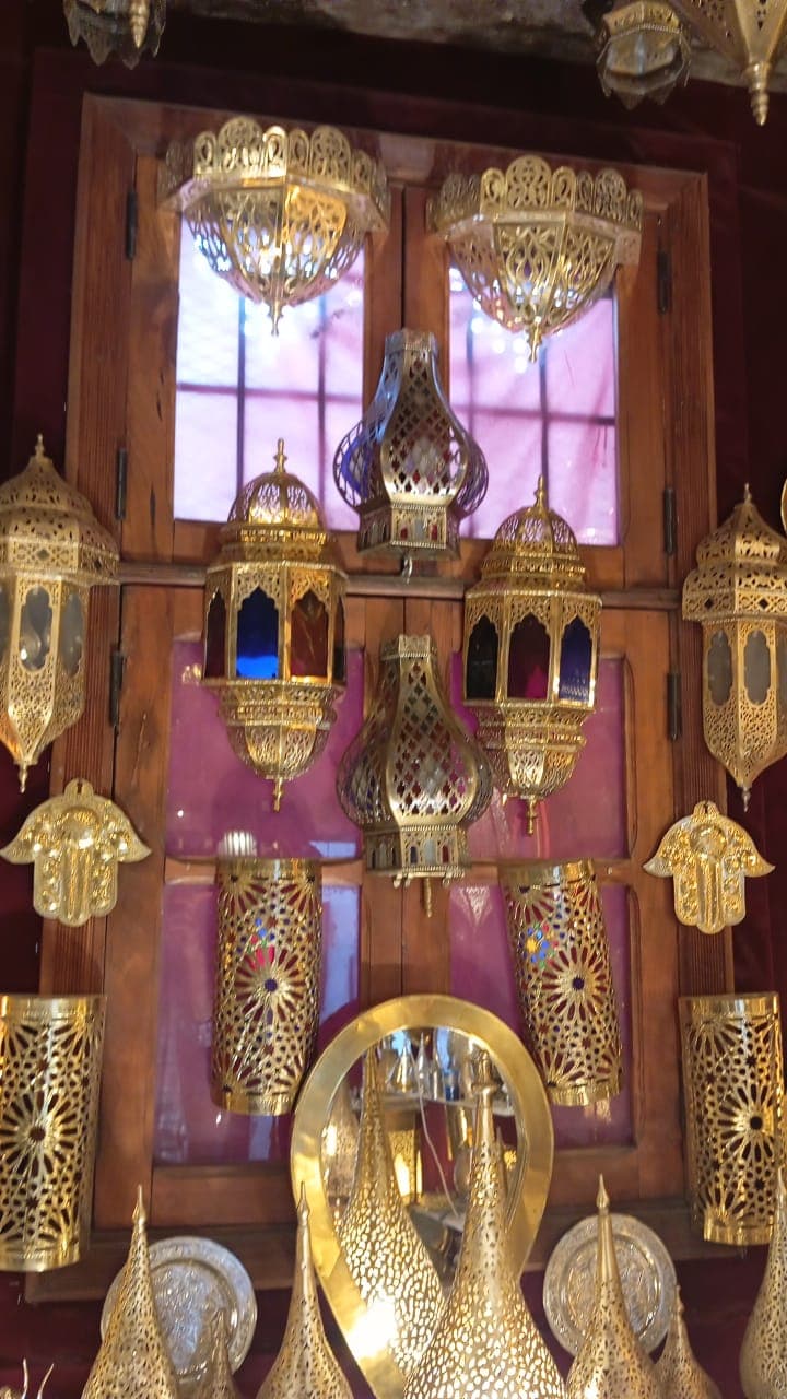 Traditional brass workshop in Fez