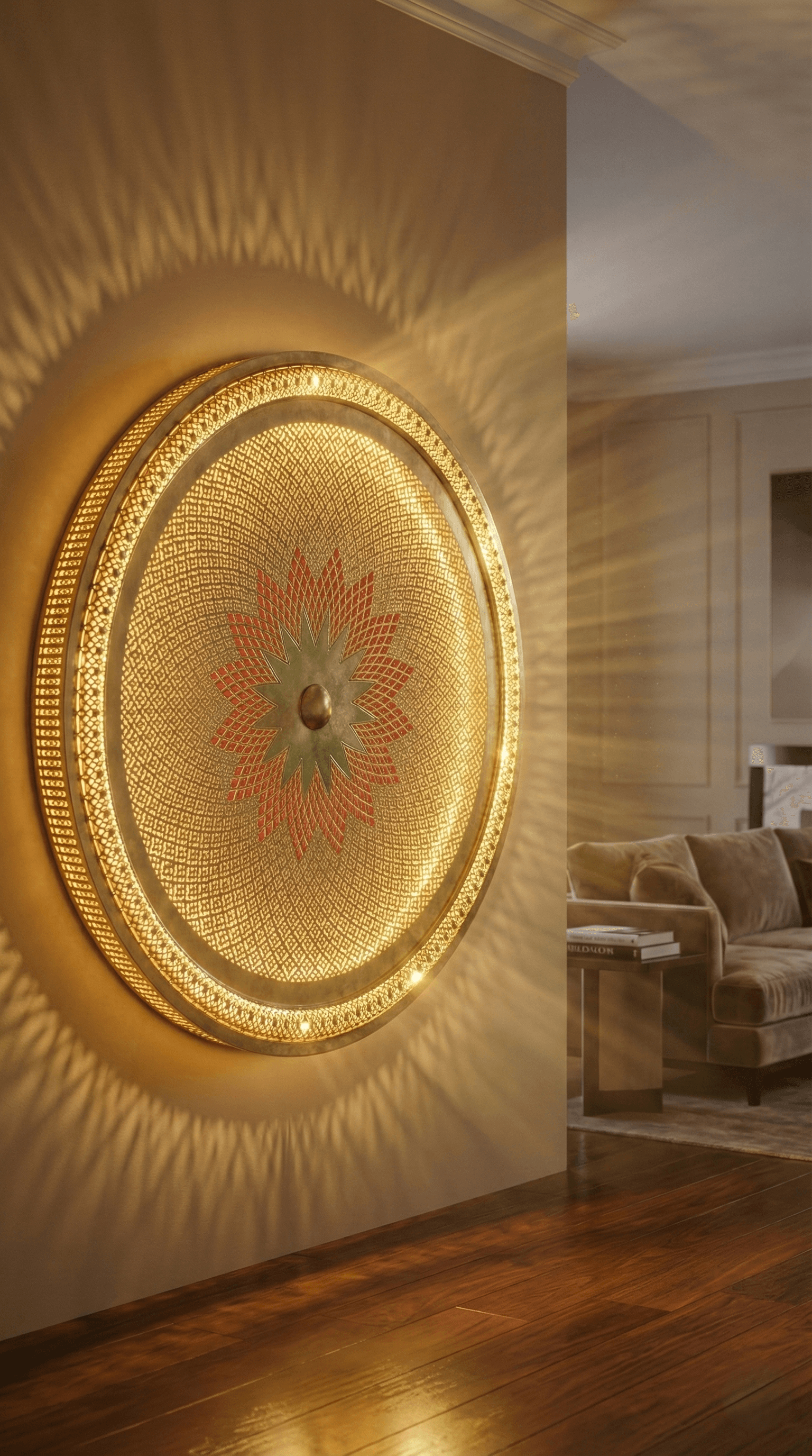 Circular Brass Wall Lamp