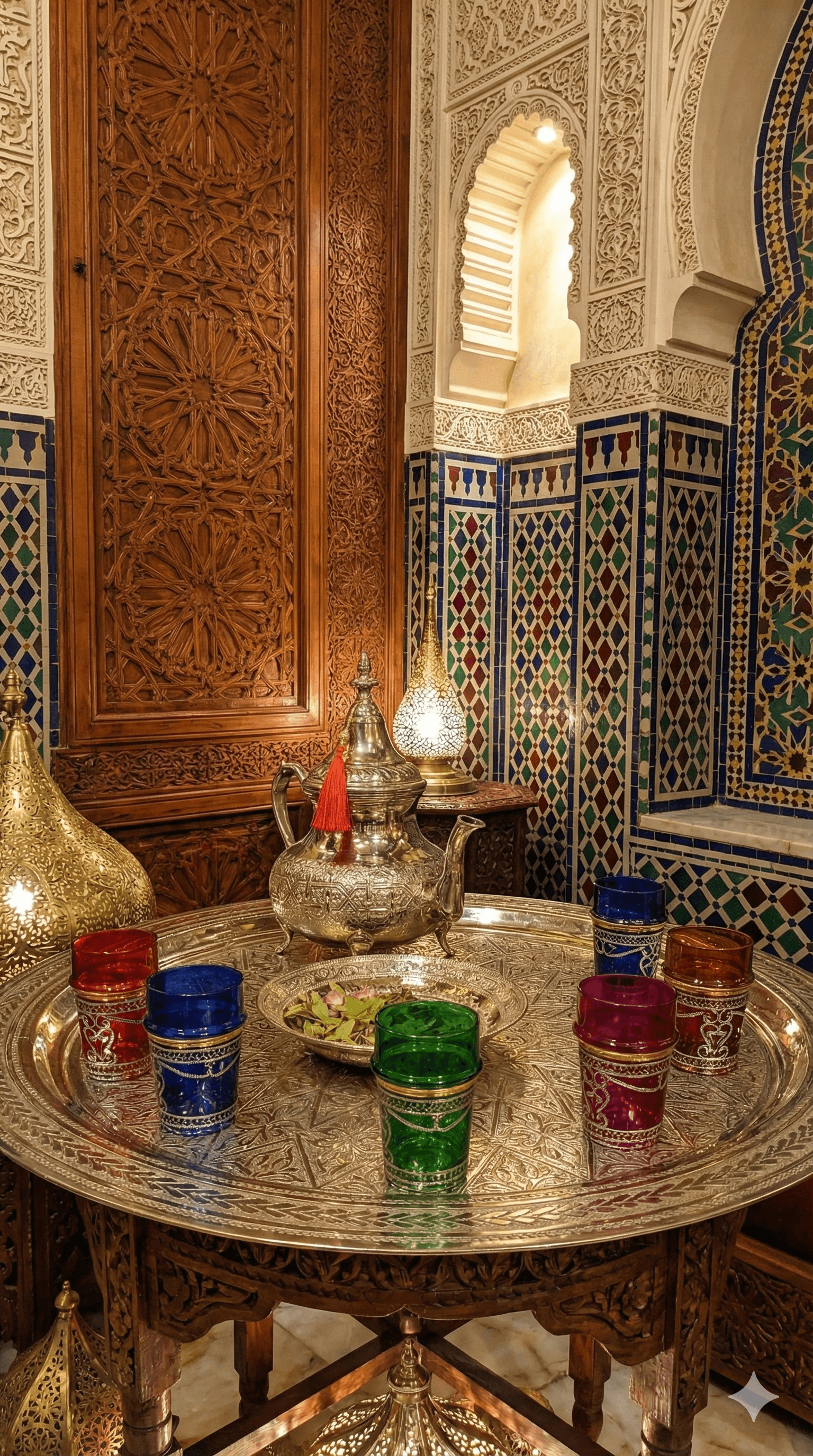 Silver Tea Set with Table